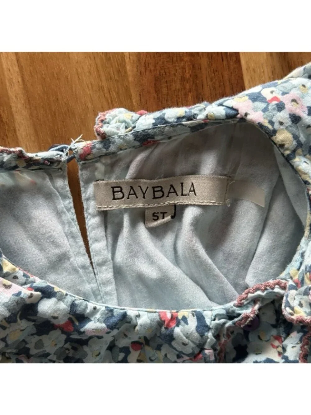 Baybala Blue Floral Girl Dress Size 5 Cottagecore Peasant Occasion Preppy Party‎